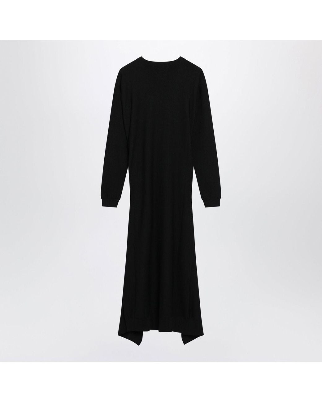 Lemaire Black Merino Wool Blend Midi Dress
