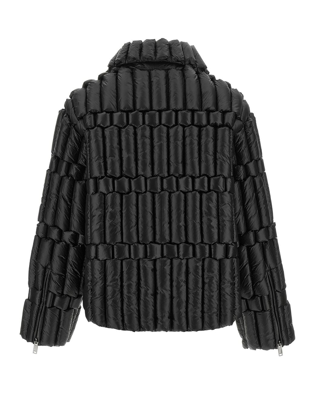 RAXXY Black 3D Biker Down Jacket