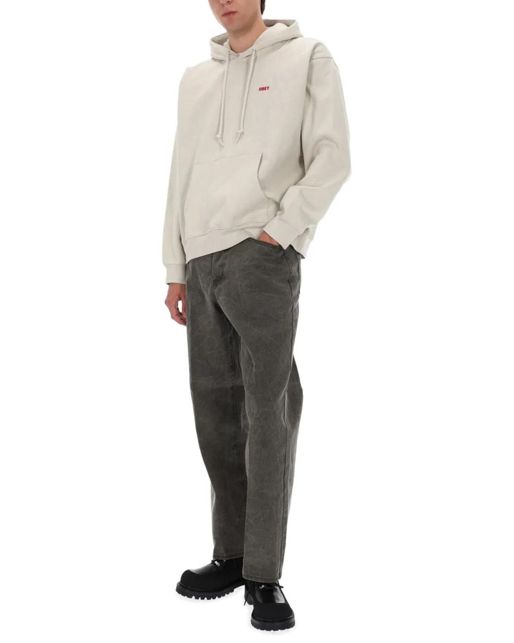 Obey White Sweatshirt With Logo And Print for men