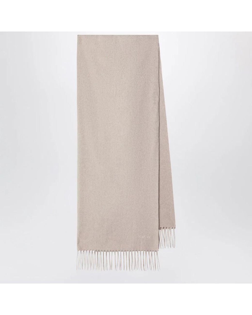 Max Mara Natural Sandcolored Cashmere Scarf