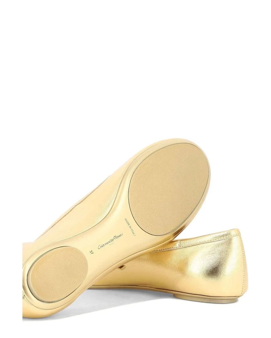 Gianvito Rossi Multicolor Smooth Leather Mary Jane Ballerina Flats With Iconic Buckle