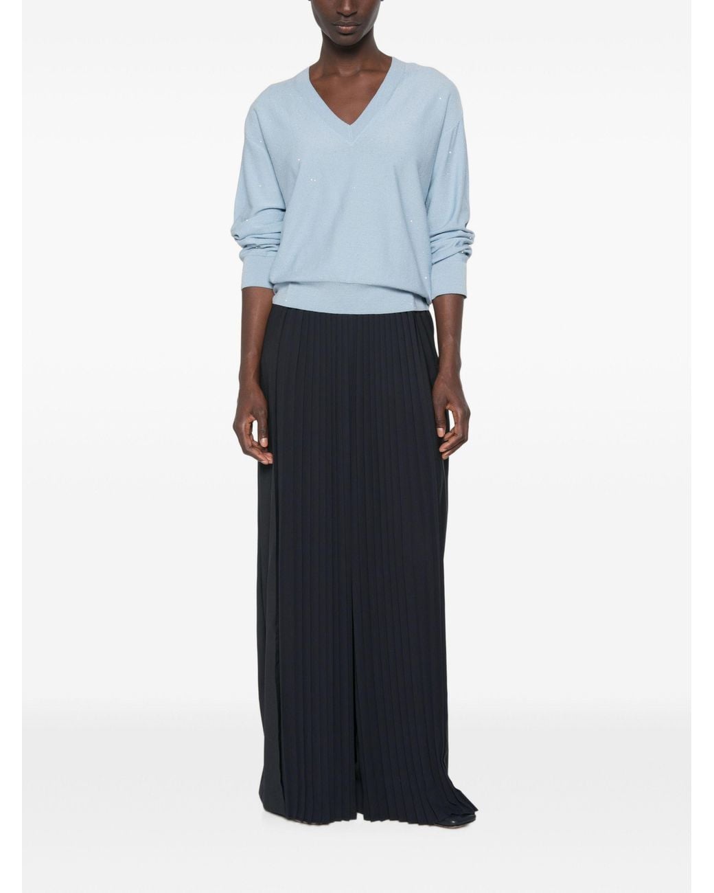 Herno Blue Light Wool Polyamide Sweater