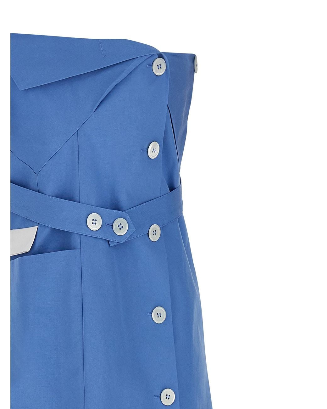 Miu Miu Blue Cotton Short Dress