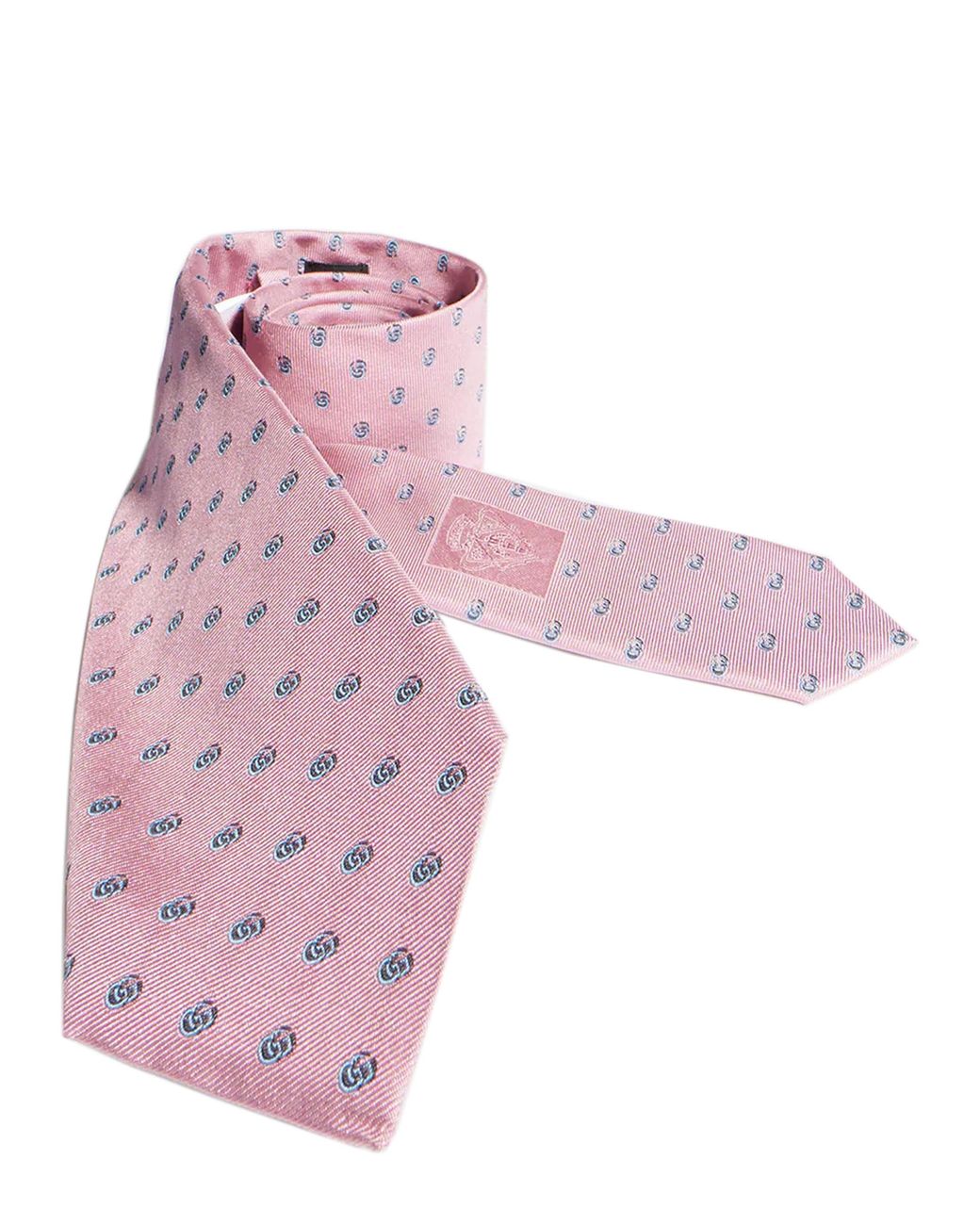 Gucci Pink Silk Jacquard Tie With Double G for men