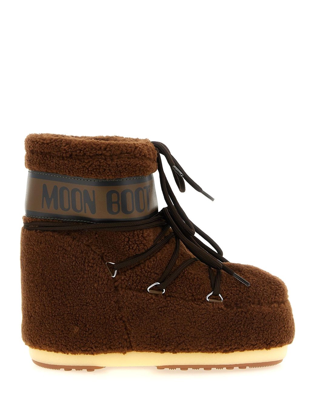 Moon Boot Brown Icon Low Fleece Ankle Boots