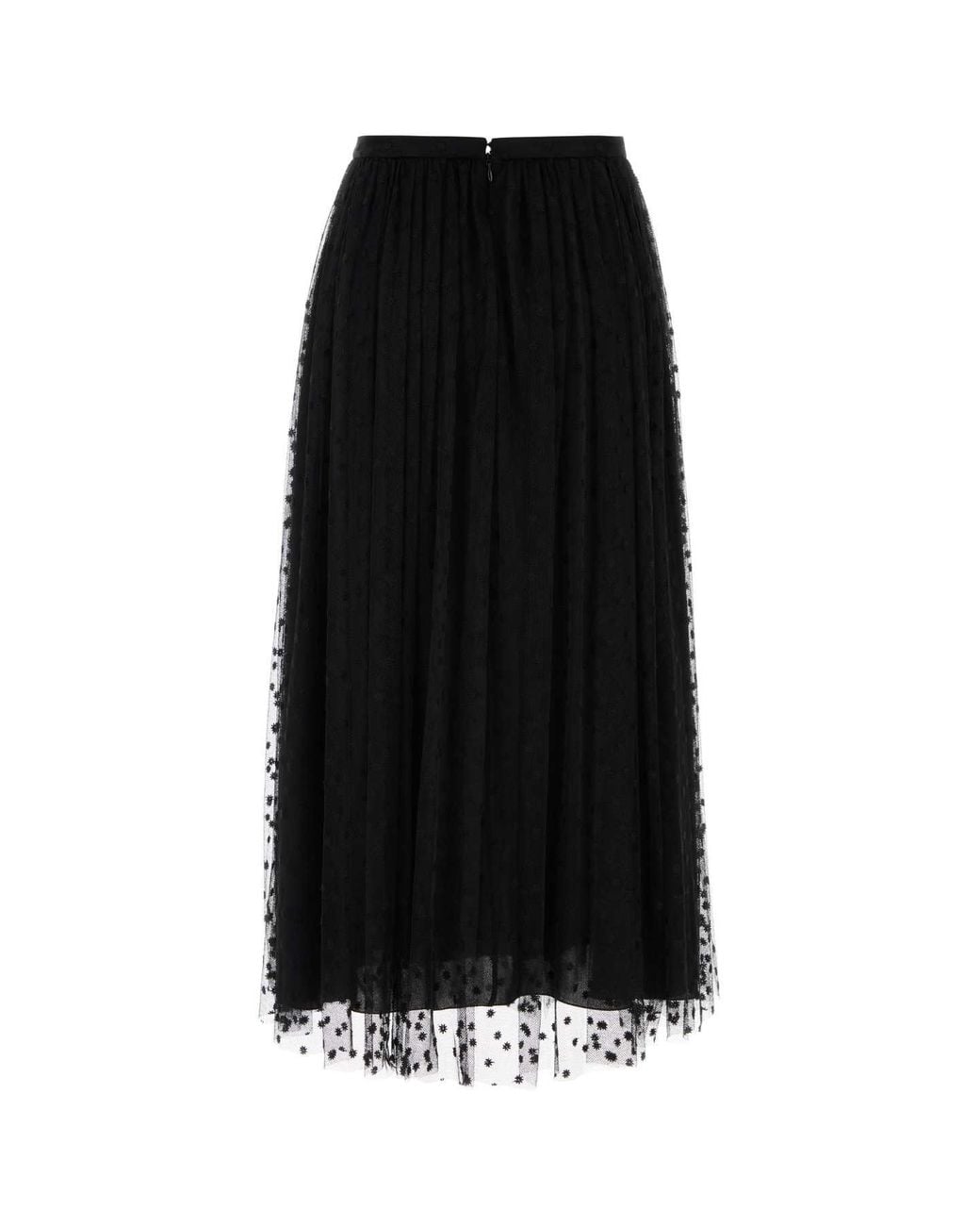 Alberta Ferretti Black Mesh Skirt