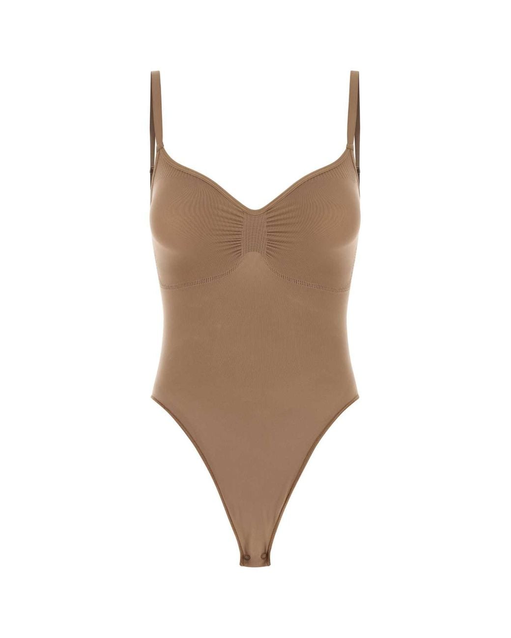 Skims Brown Thong Bodysuit
