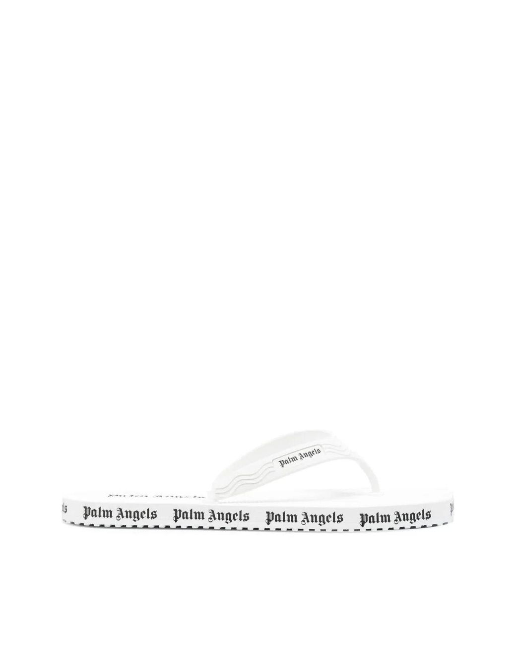 Palm Angels White Logo Flip Flops Sandals