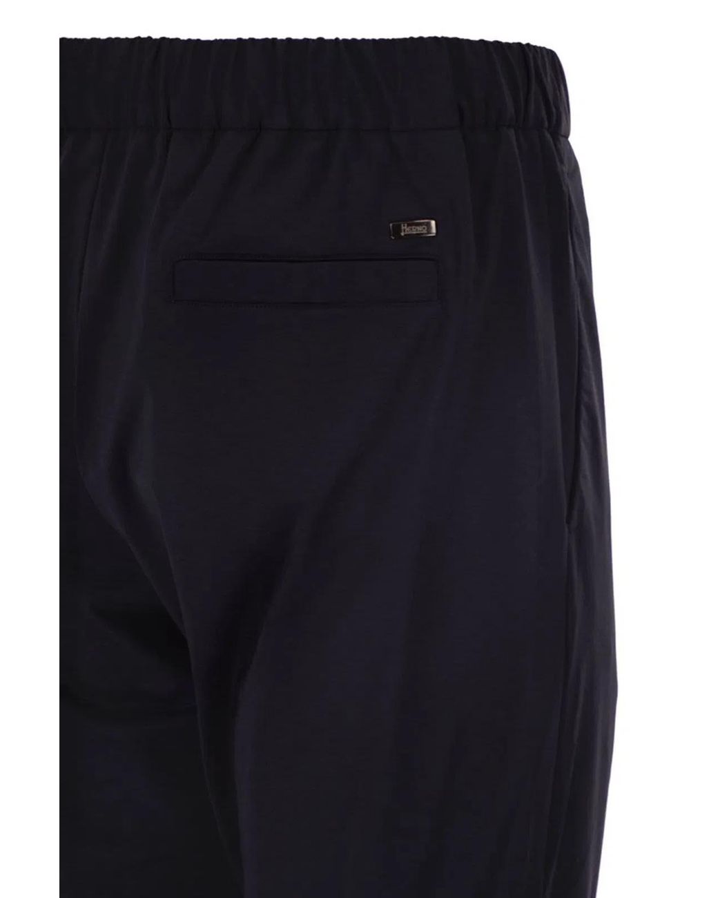 Herno Blue Stretch Techno-Nylon Jogger Trousers With Pleats for men