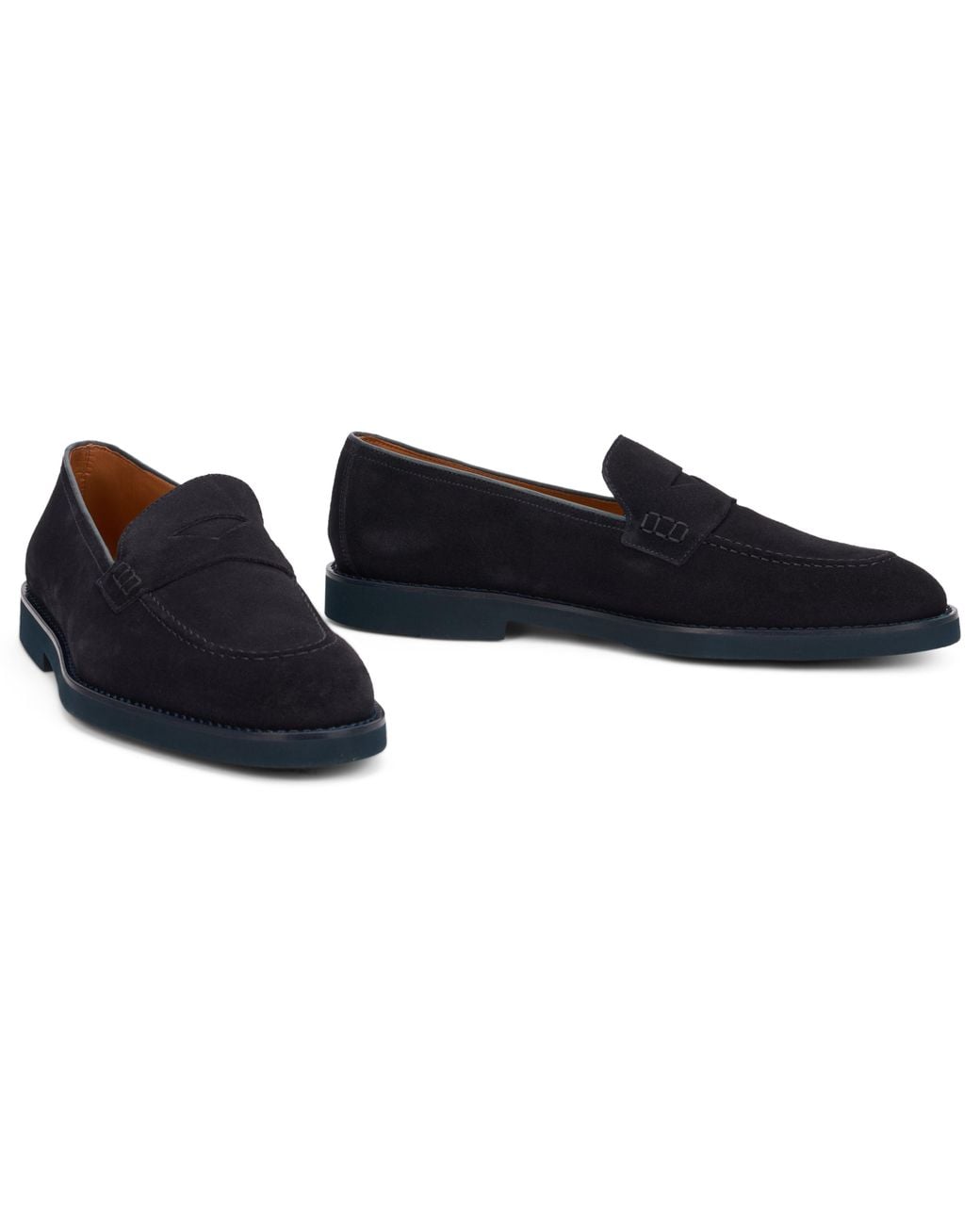 Doucal's Black Suede Loafers for men