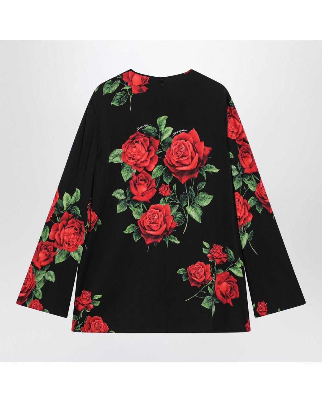 Dolce & Gabbana Red Dolce & Gabbana Silk Blouse With Floral Print