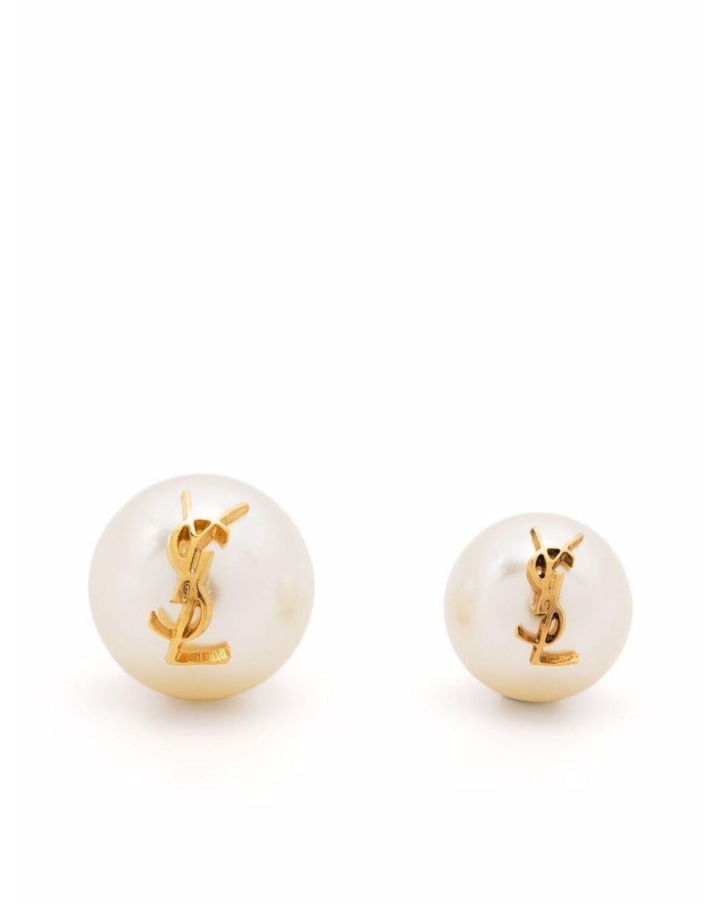 Saint Laurent Metallic Pearl Earrings