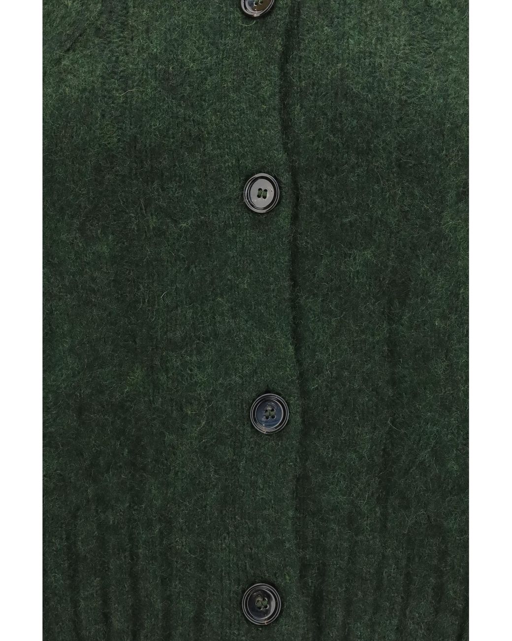Allude Green Cashmere And Silk Sweater With Buttons Kashmir/Capra Hircus