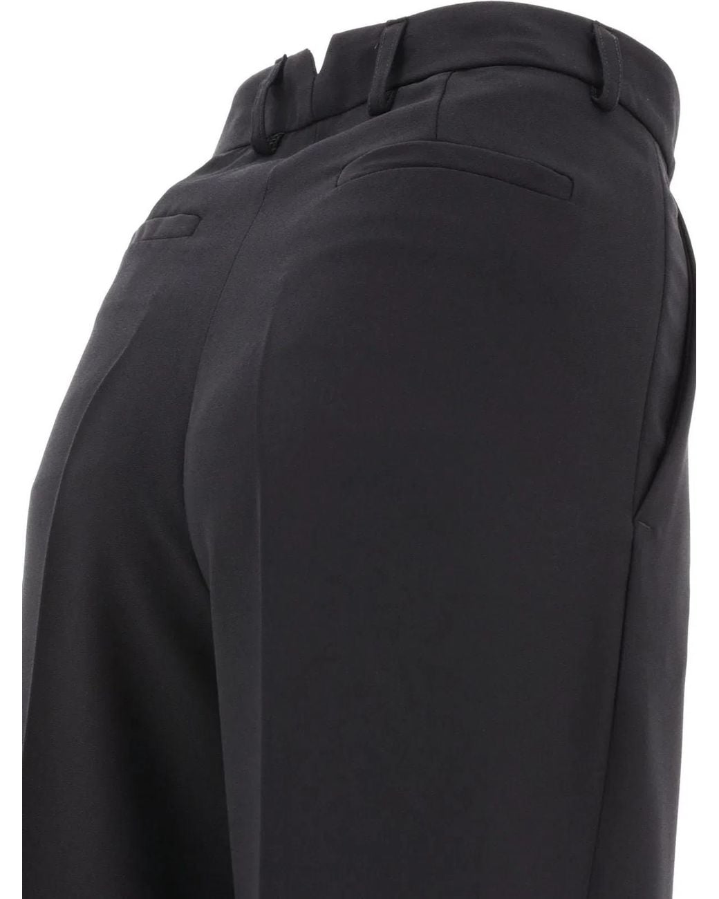 F.it Black Tailored Trousers With Pressed Crease