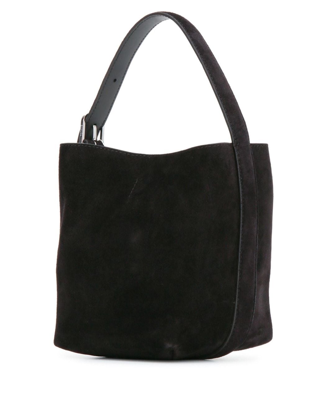 Totême Black Petite Belted Suede Tote