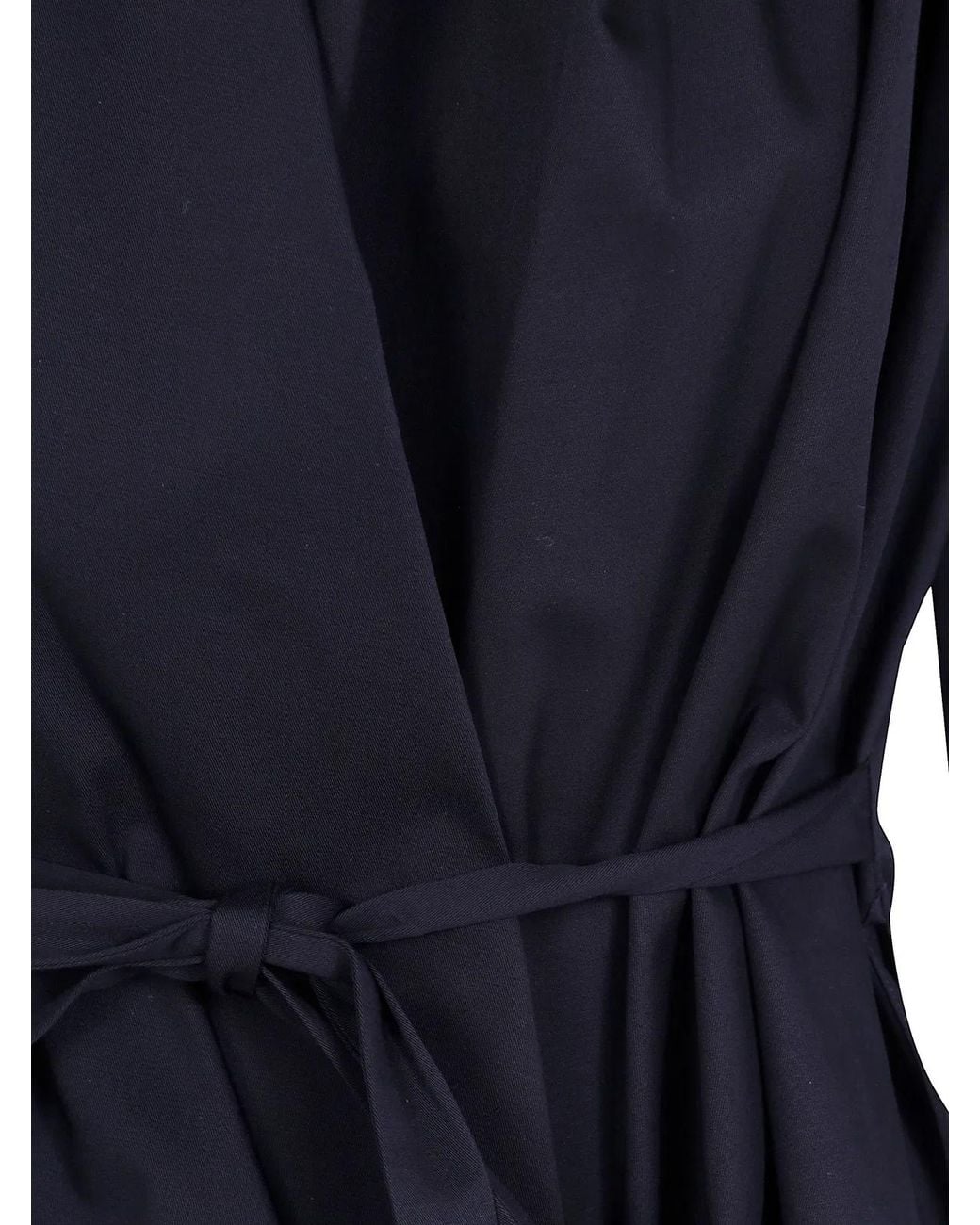 Maria Calderara Blue Drapped Shirtcotton Twill Drapped Shirt
