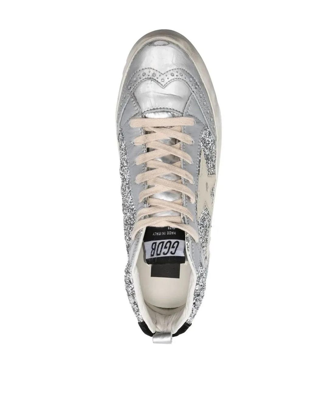 Golden Goose Deluxe Brand White Glittered High-Top Sneakers