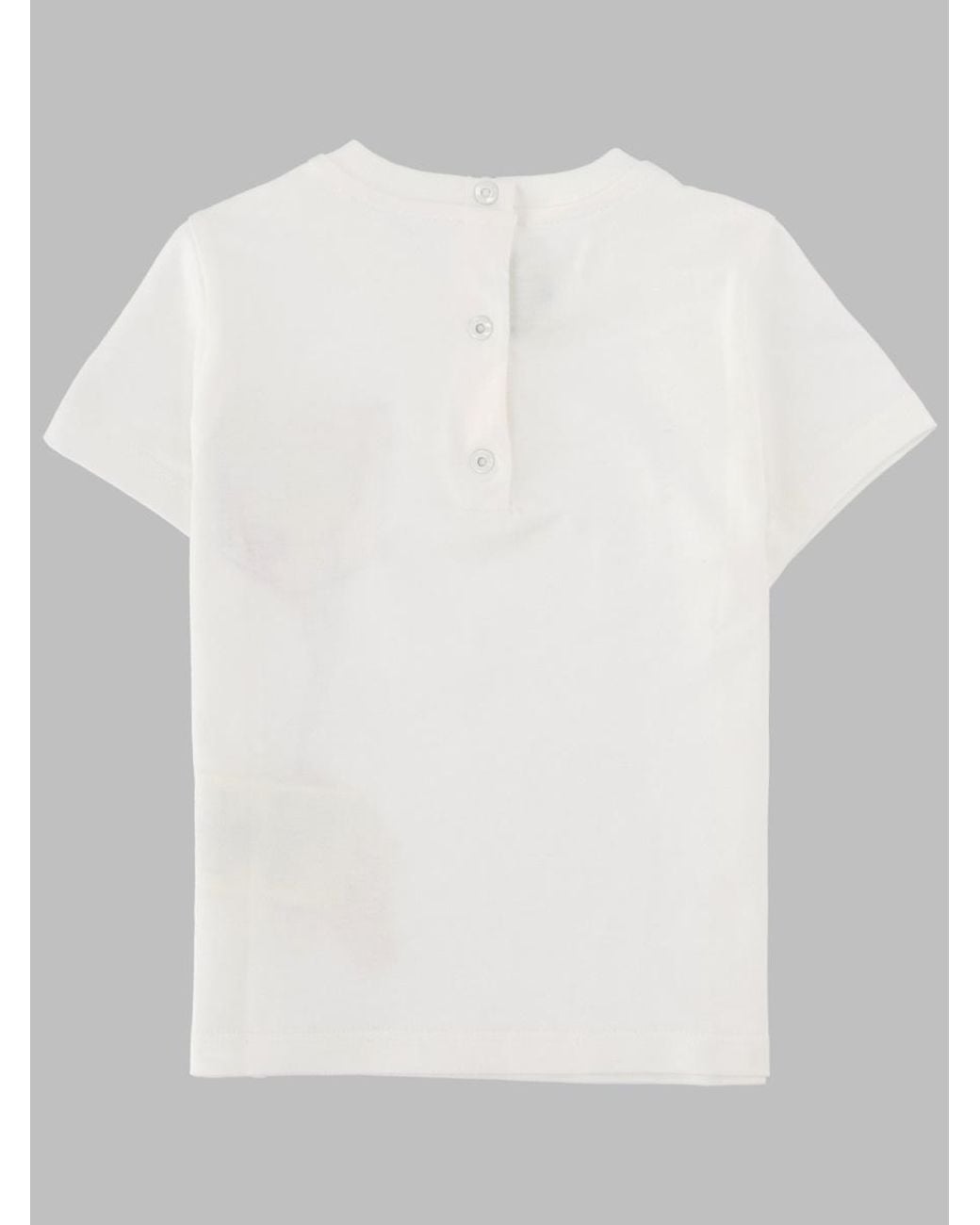 Fendi White Baby Cotton T-Shirt With Graphic Print