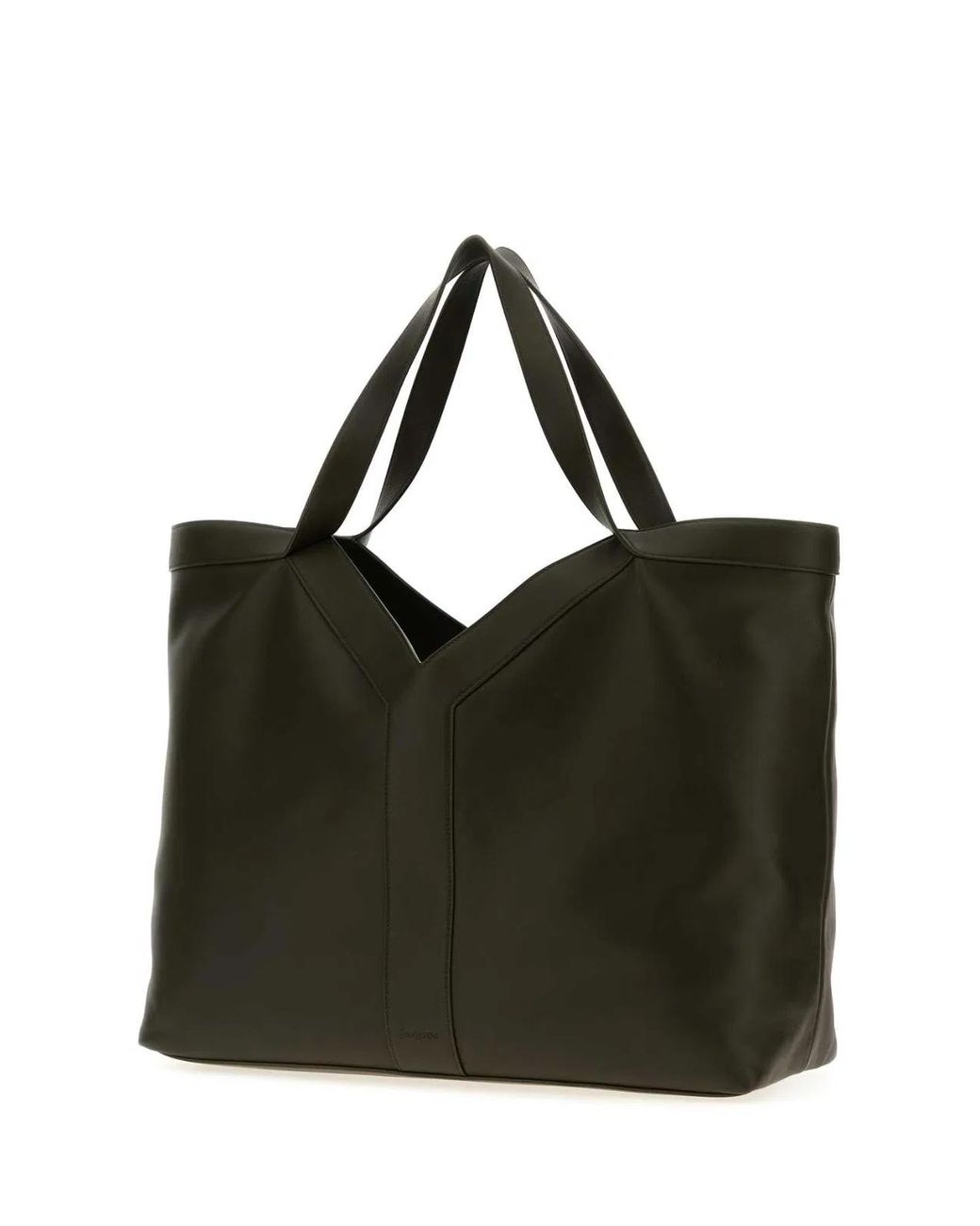 Saint Laurent Black Mud Leather Oversize Shopping Bag