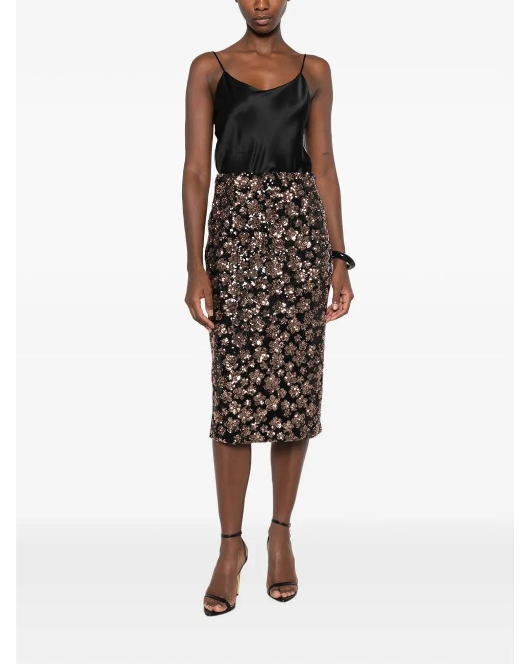 Max Mara Black Silk Satin Top