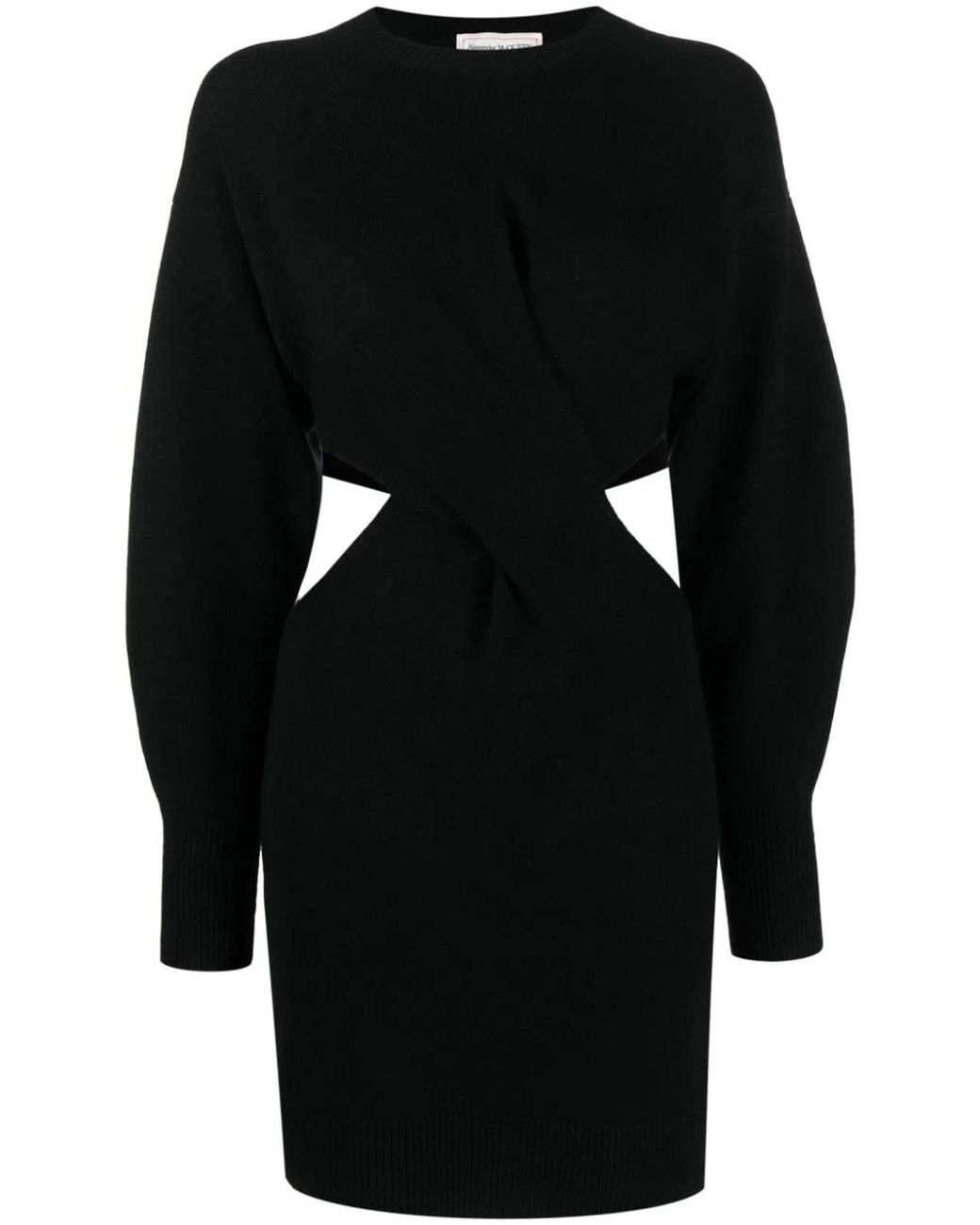 McQueen Black Wool Mini Dress