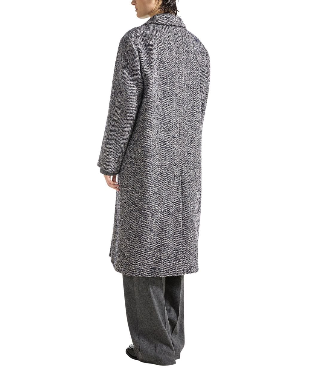 SEVENTY VENEZIA Gray Herringbone Coat