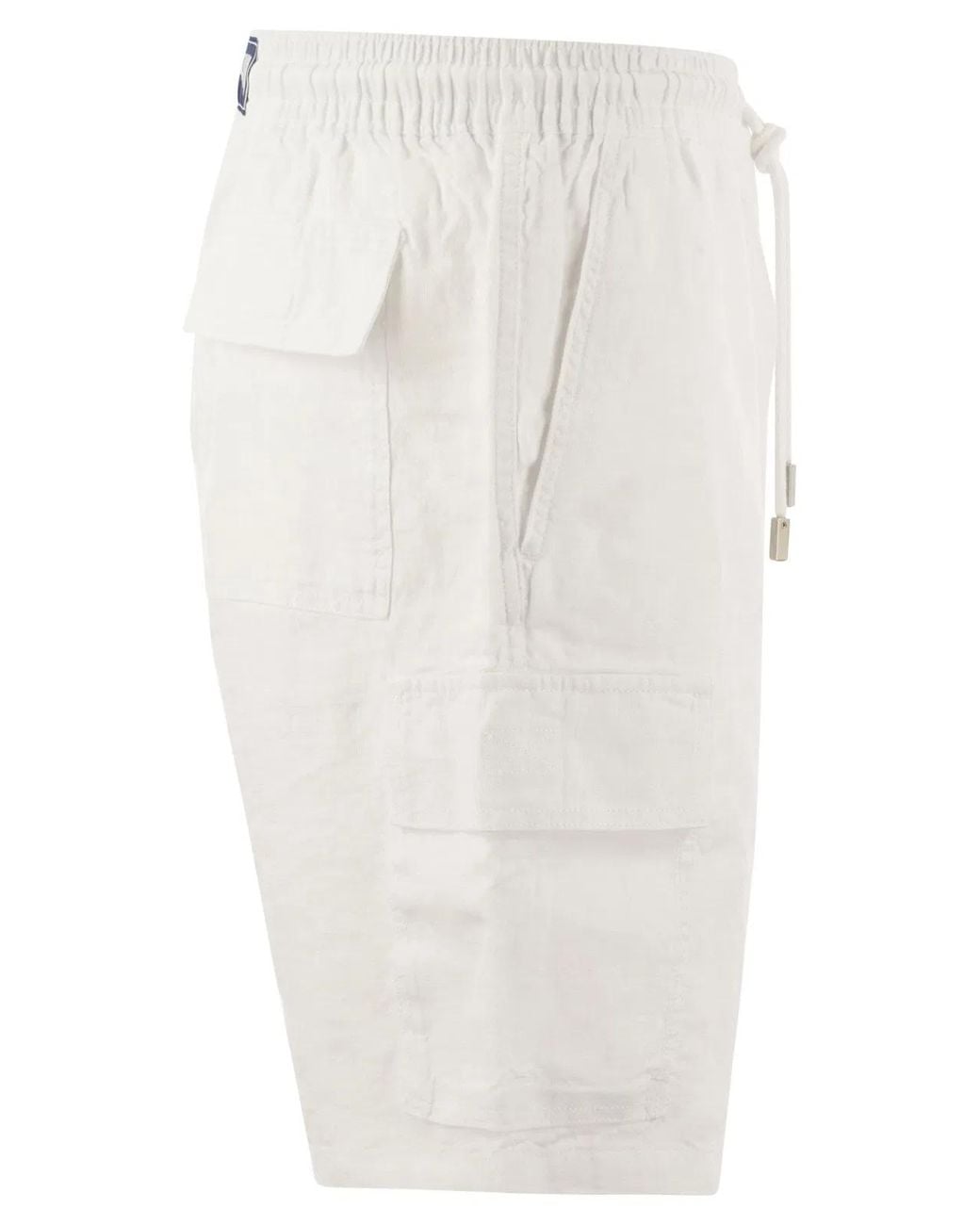 Vilebrequin White Linen Cargo Bermuda Shorts for men