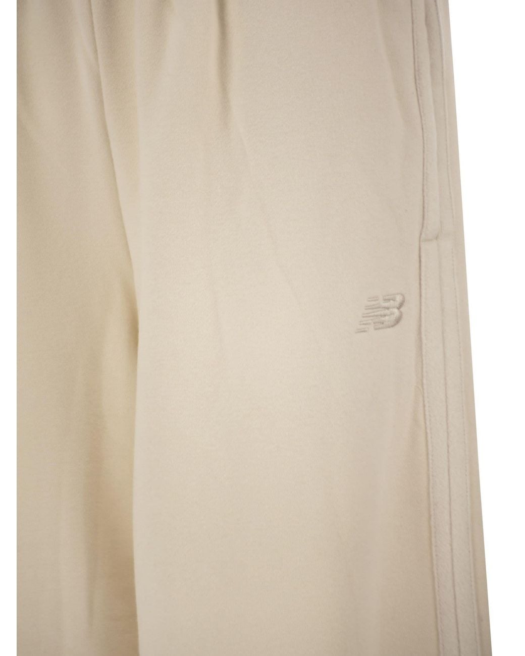 New Balance Natural Wide-Leg Cotton-Blend Sweatpants
