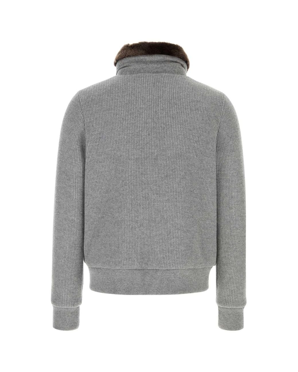 Moorer Gray Wool Blend Down Jacket With Cashmere Padding for men