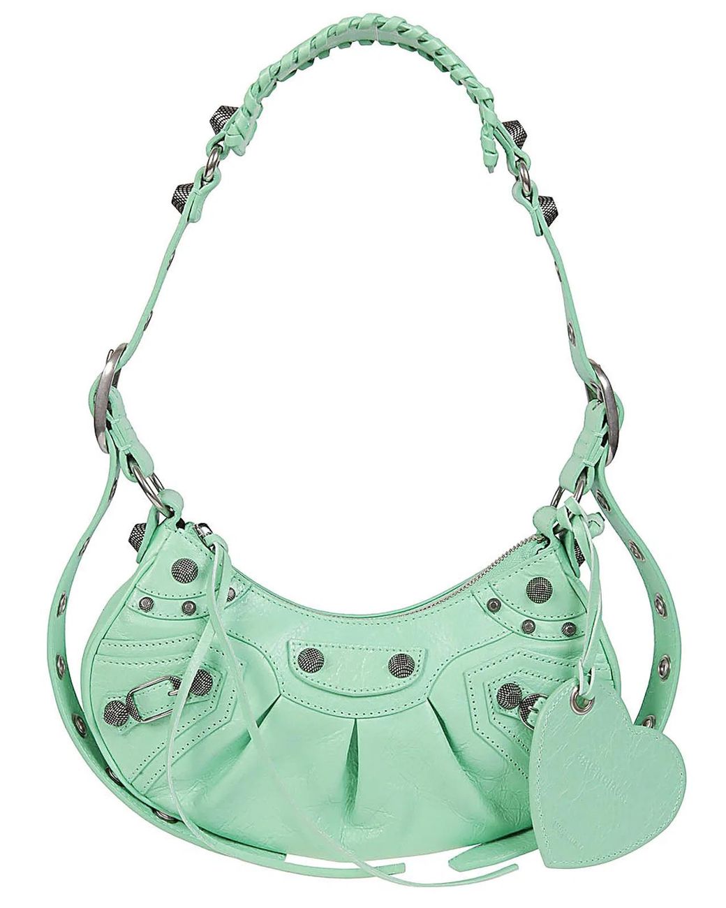 Balenciaga Green Mini Leather Shoulder Handbag