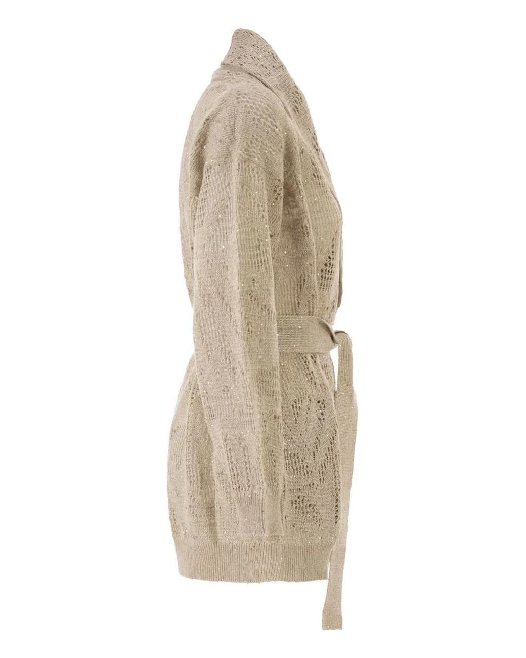 Brunello Cucinelli Natural Dazzling Water Lilies Cardigan
