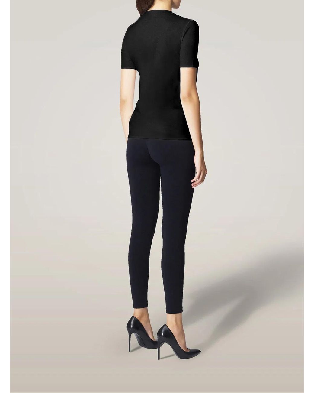 Wolford Black Pure Top Short Sleeves