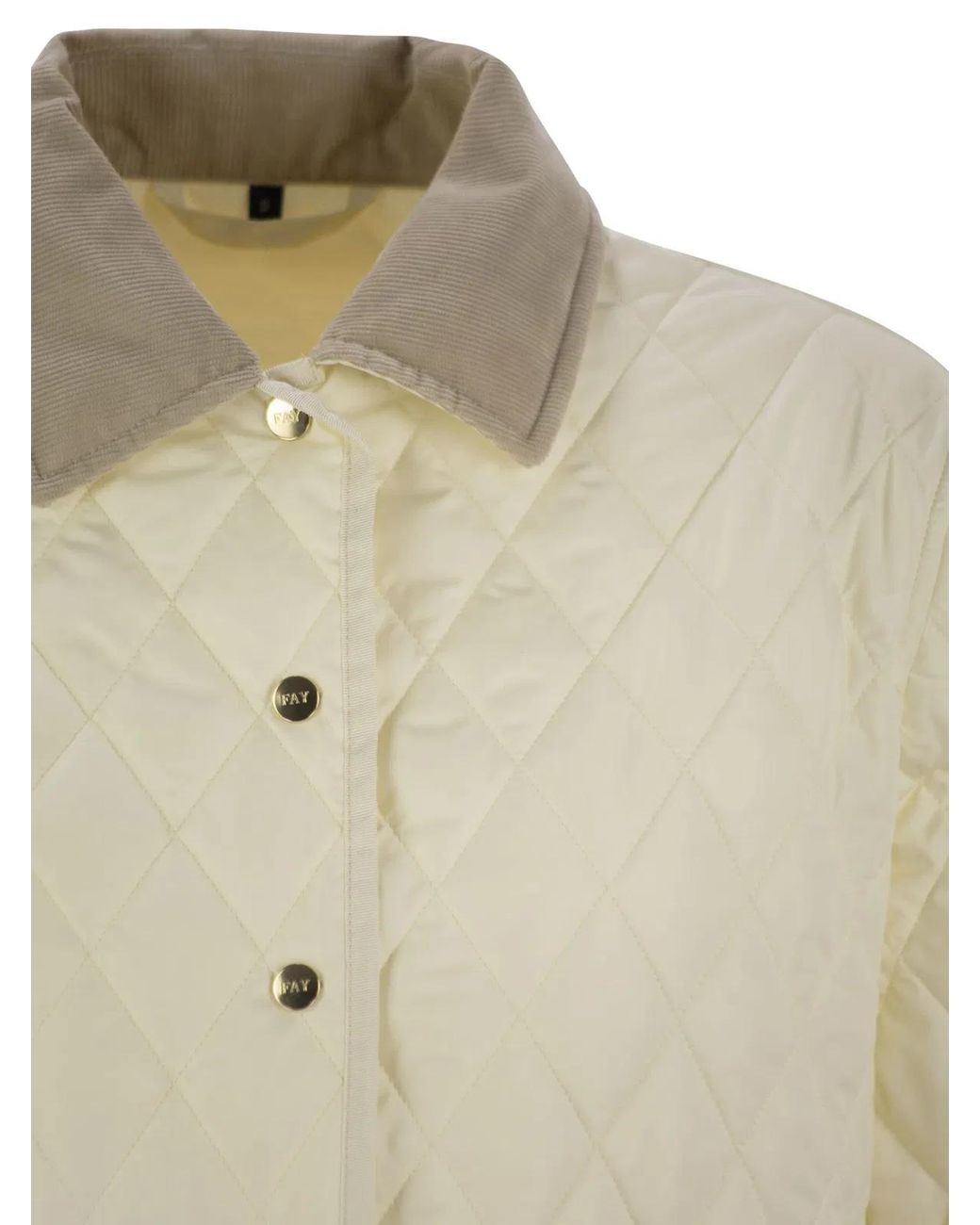 Fay Natural Diamond Quilted Nylon Shirt Jacket