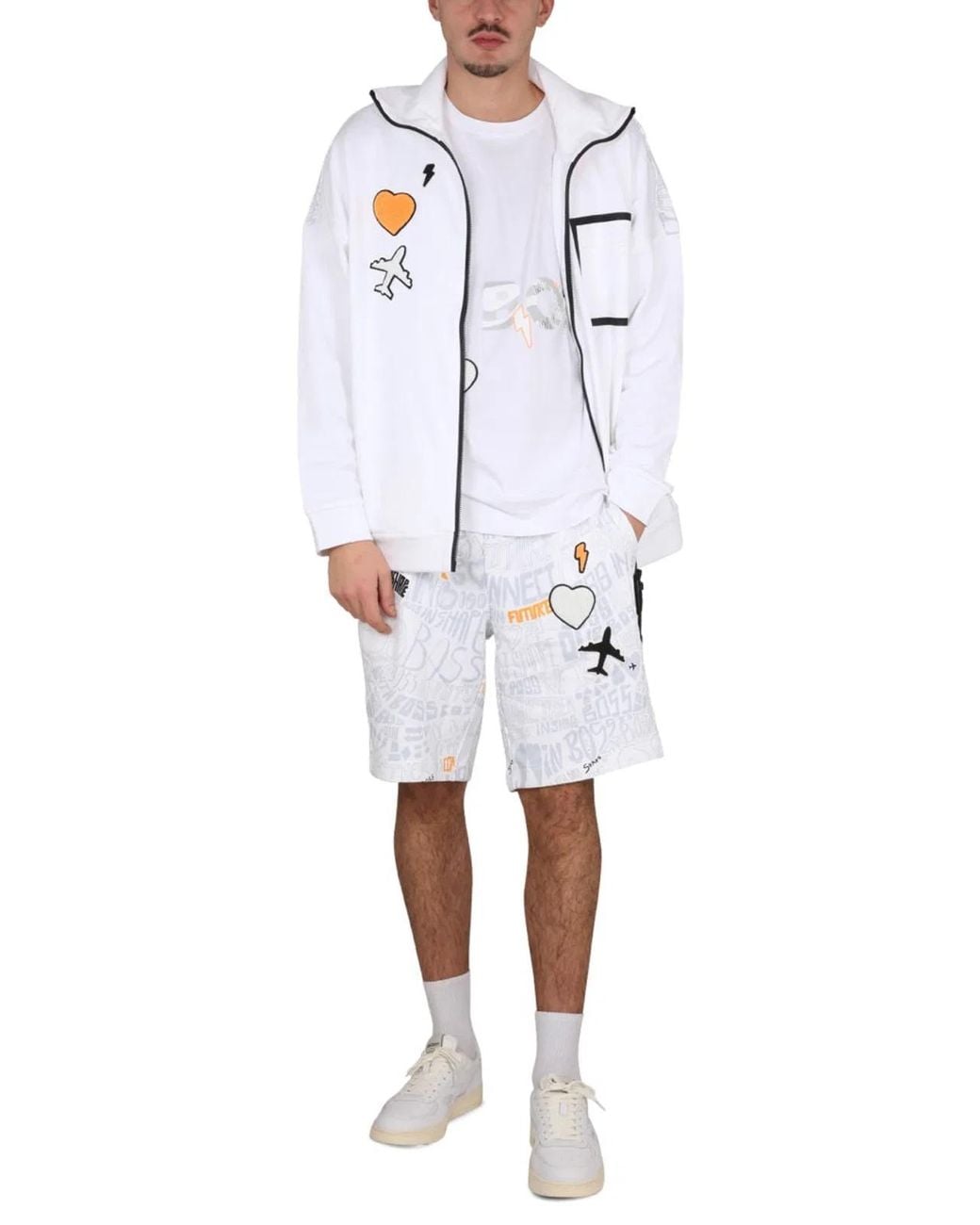 Boss White Sweatshirt With Logo for men