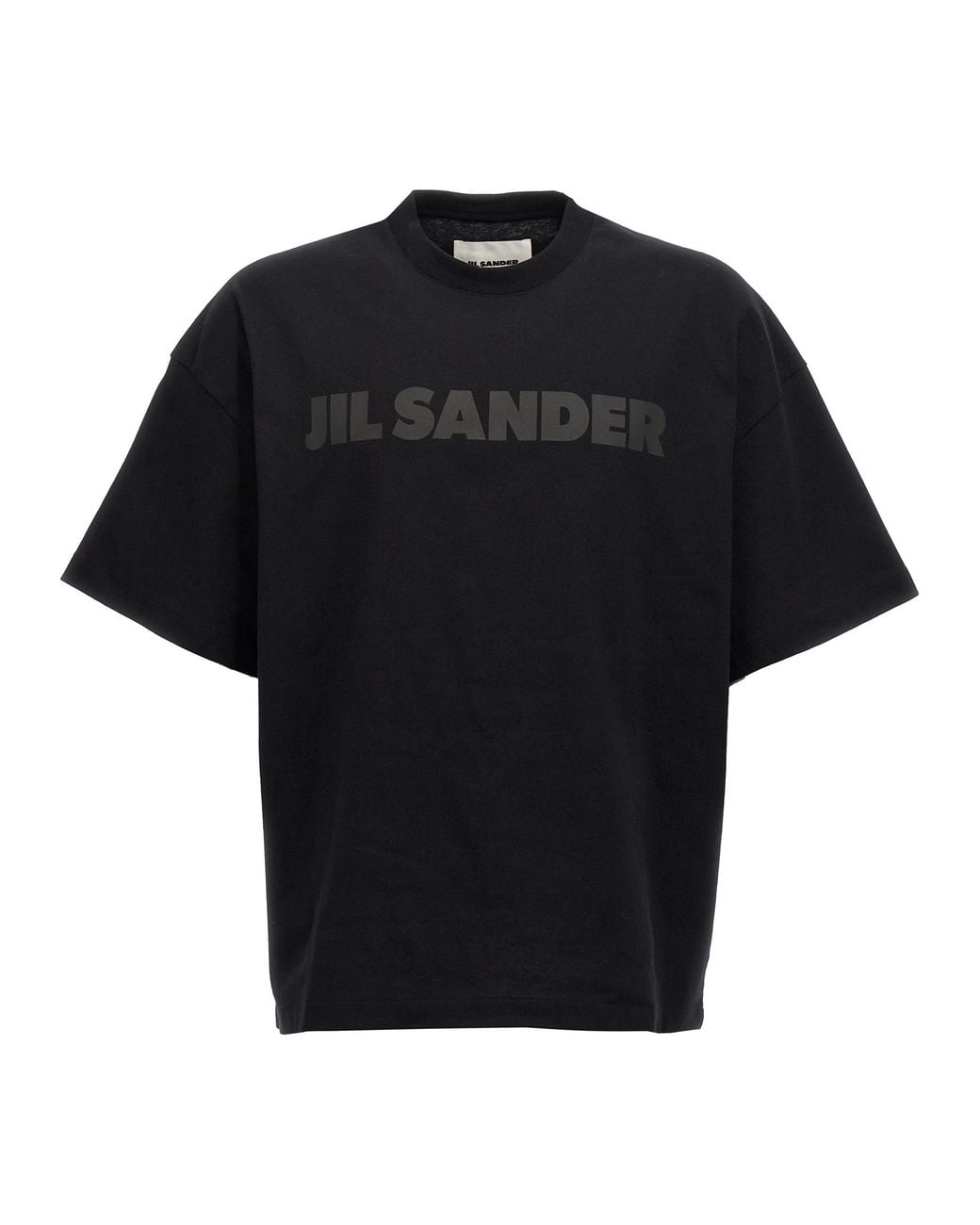 Jil Sander Black Logo Print T-Shirt for men