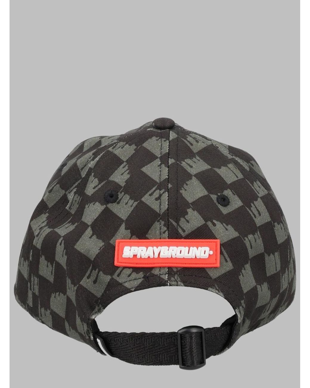 Sprayground Gray Drip Check Shark Cap