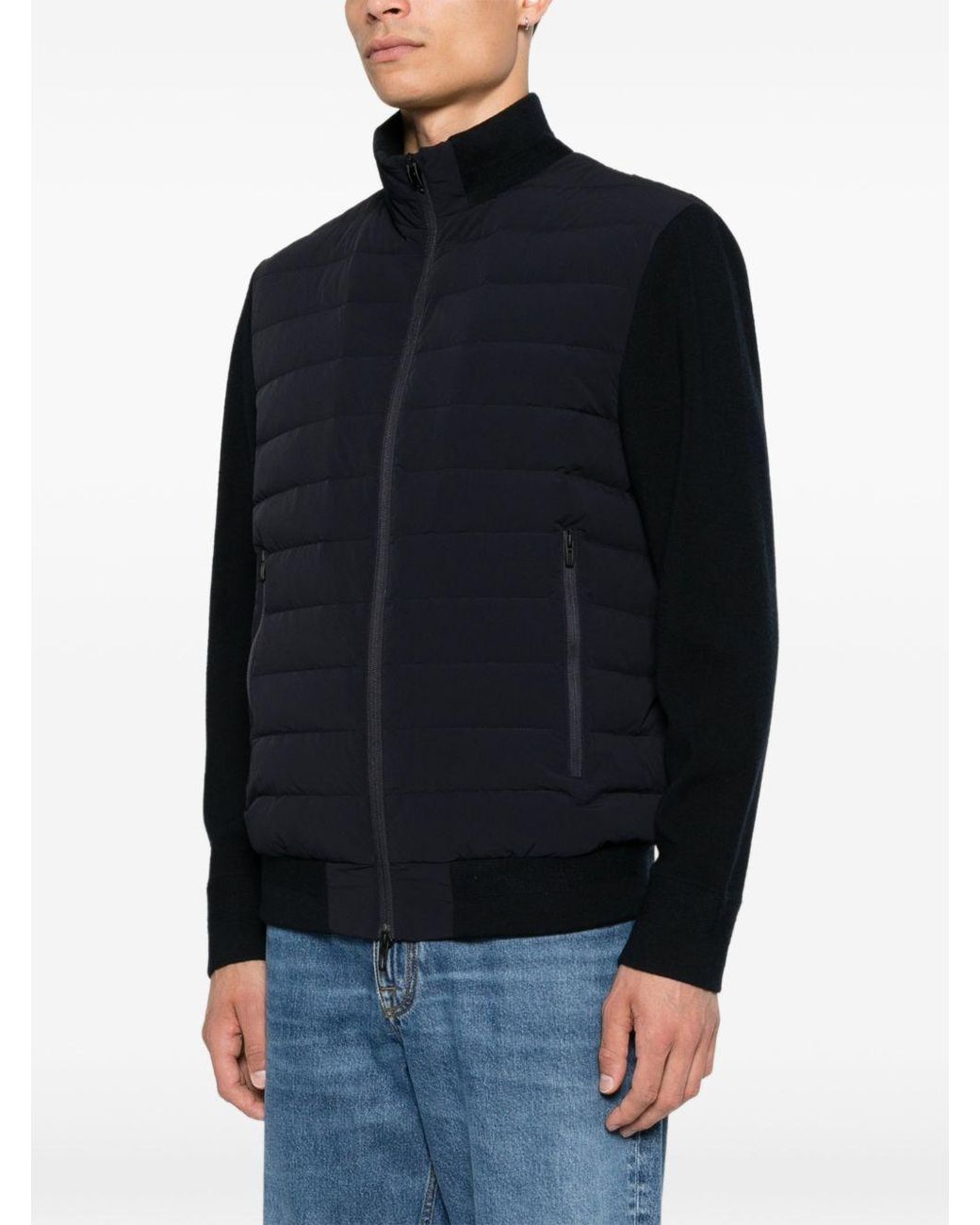 Emporio Armani Blue Nylon Short Down Jacket for men