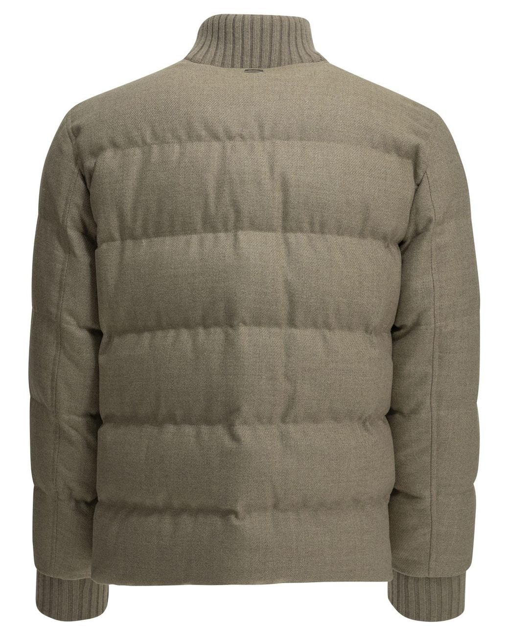 Herno Green Tweed Bomber Jacket for men