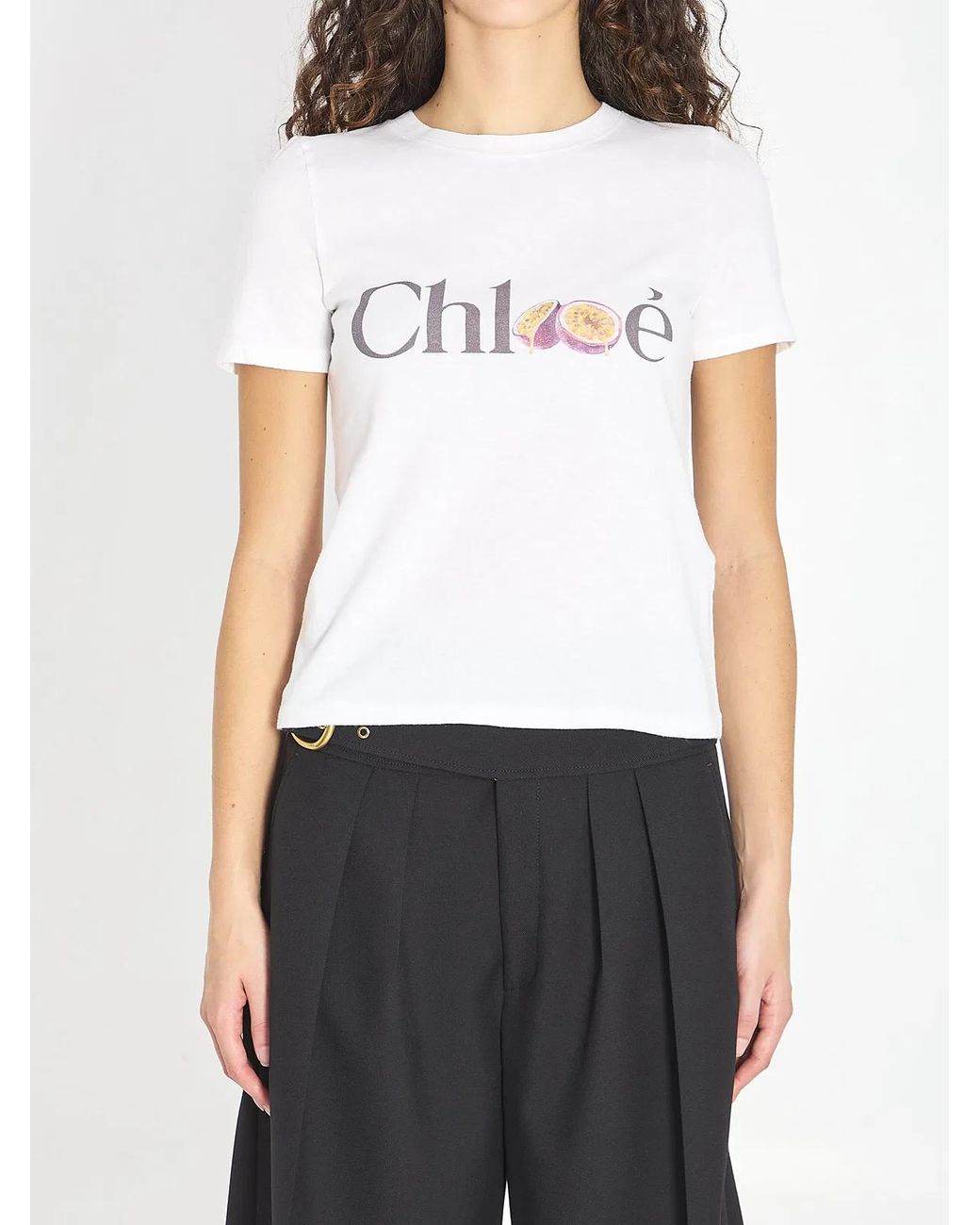Chloé White Classic Printed T-Shirt