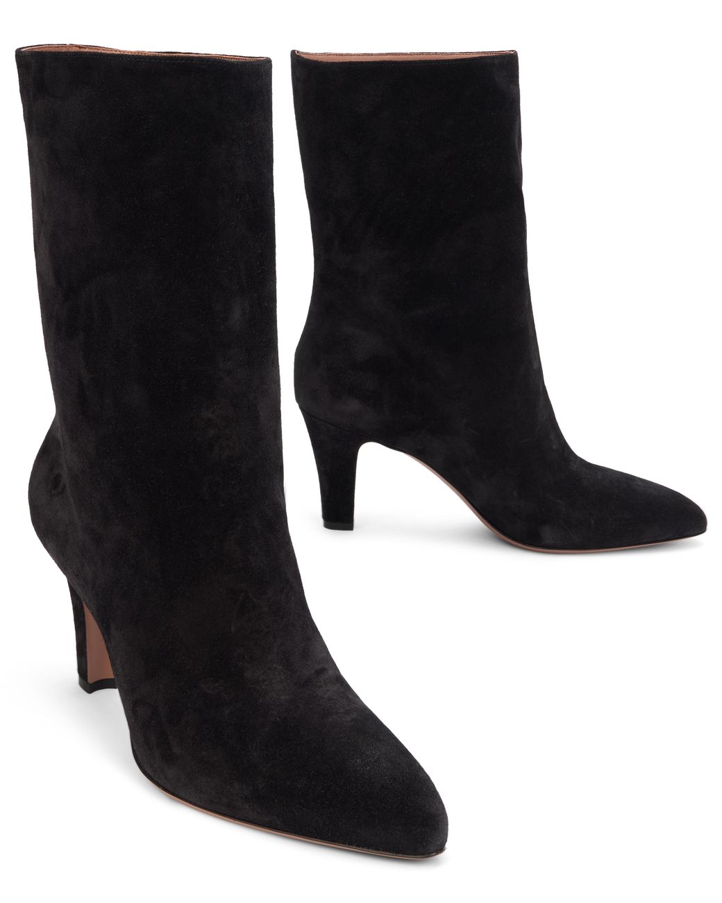 Paris Texas Black Suede Ankle Boot With Heel