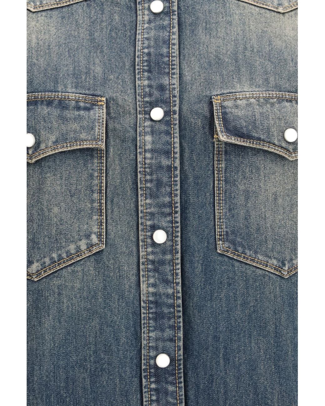 Fendi Blue Western Bananatex Denim Shirt