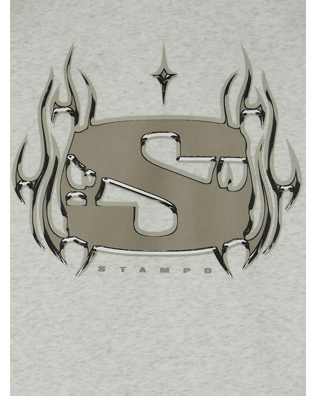 Stampd Gray 'Chrome Flame' Sweatshirt for men