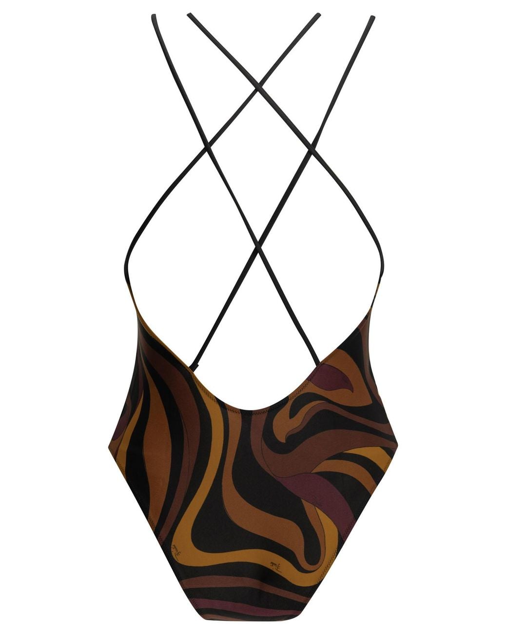 Emilio Pucci Black "Marmo" One-Piece Swimsuit