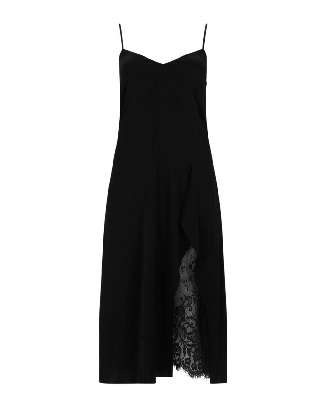 Acne Black Satin Midi Dress