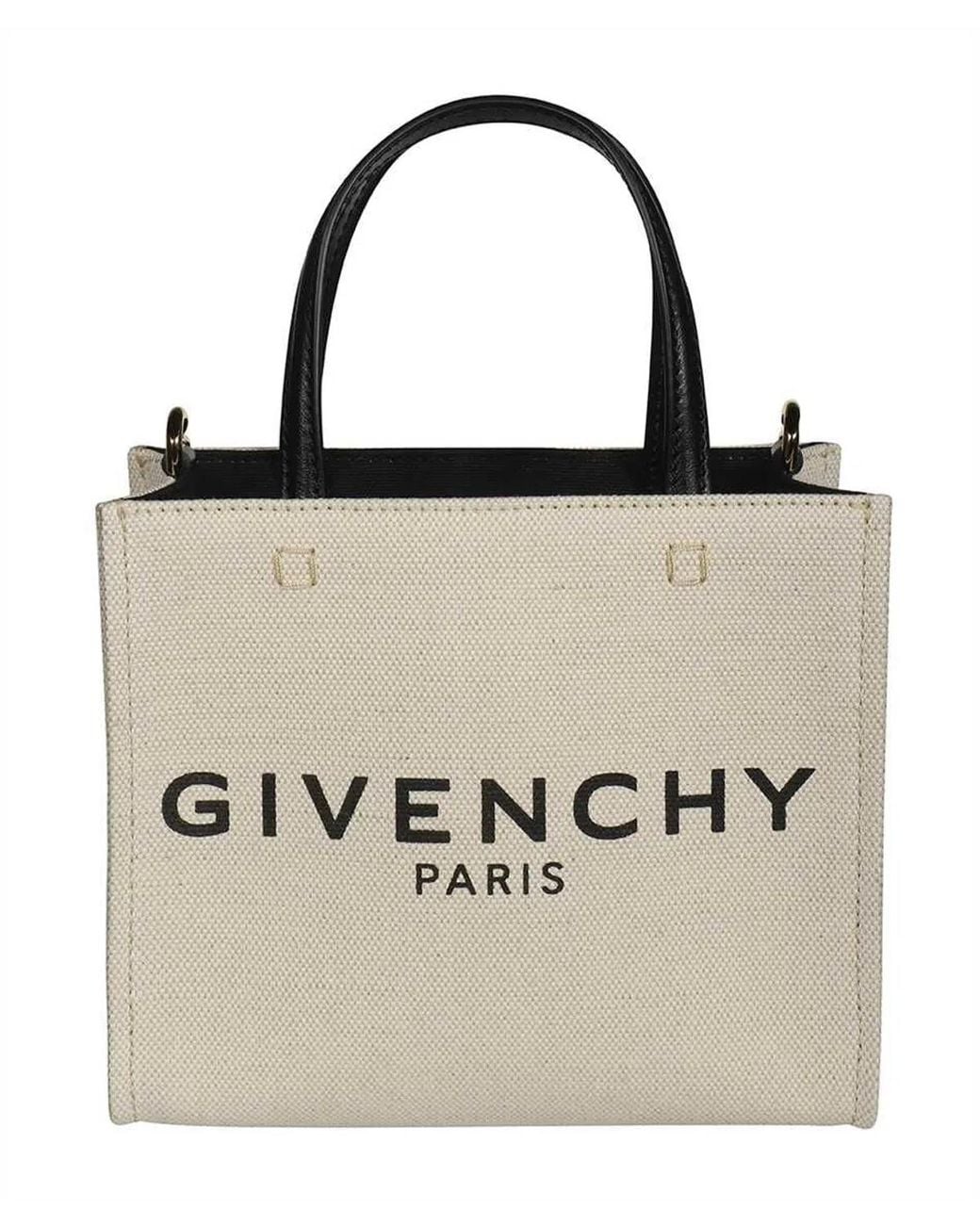 Givenchy Natural Chic Mini Canvas Tote With Leather Accents And-Tone Hardware