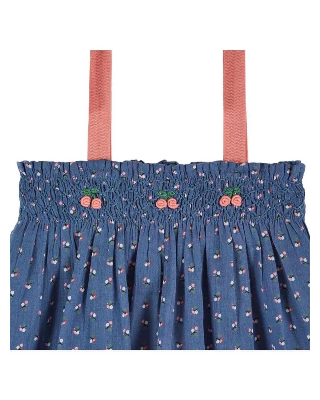 Emile Et Ida Blue Emile & Ida Top Bretelle "Brode Main"