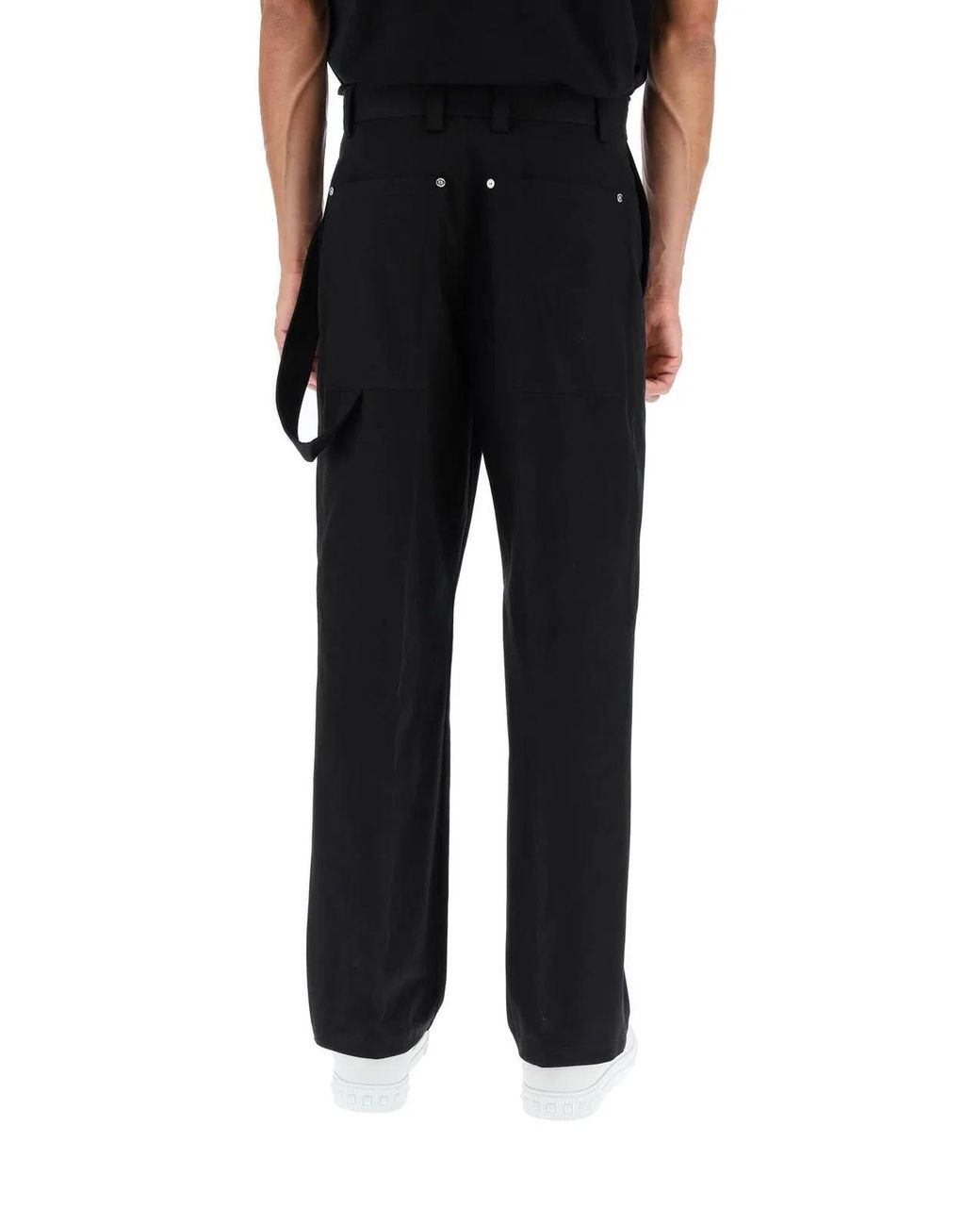 Burberry Black Cotton Wide-Leg Pant for men