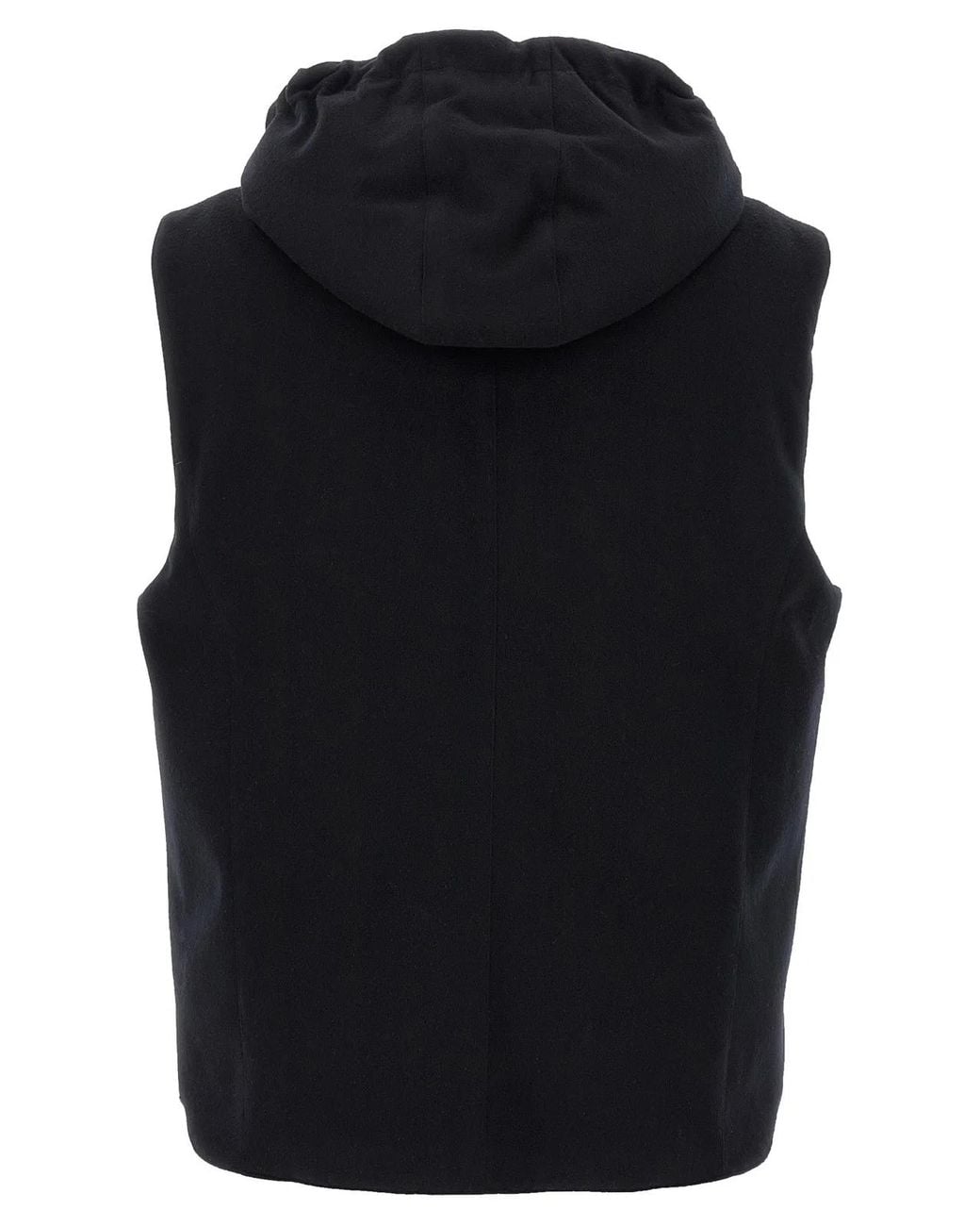 Brunello Cucinelli Blue Wool Sleeveless Jacket Clothing for men