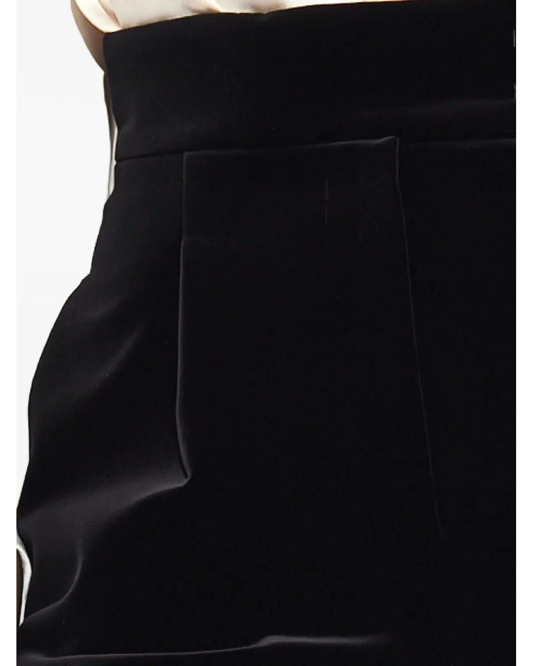 Max Mara Black 'Bratto1234' Velvet Trousers