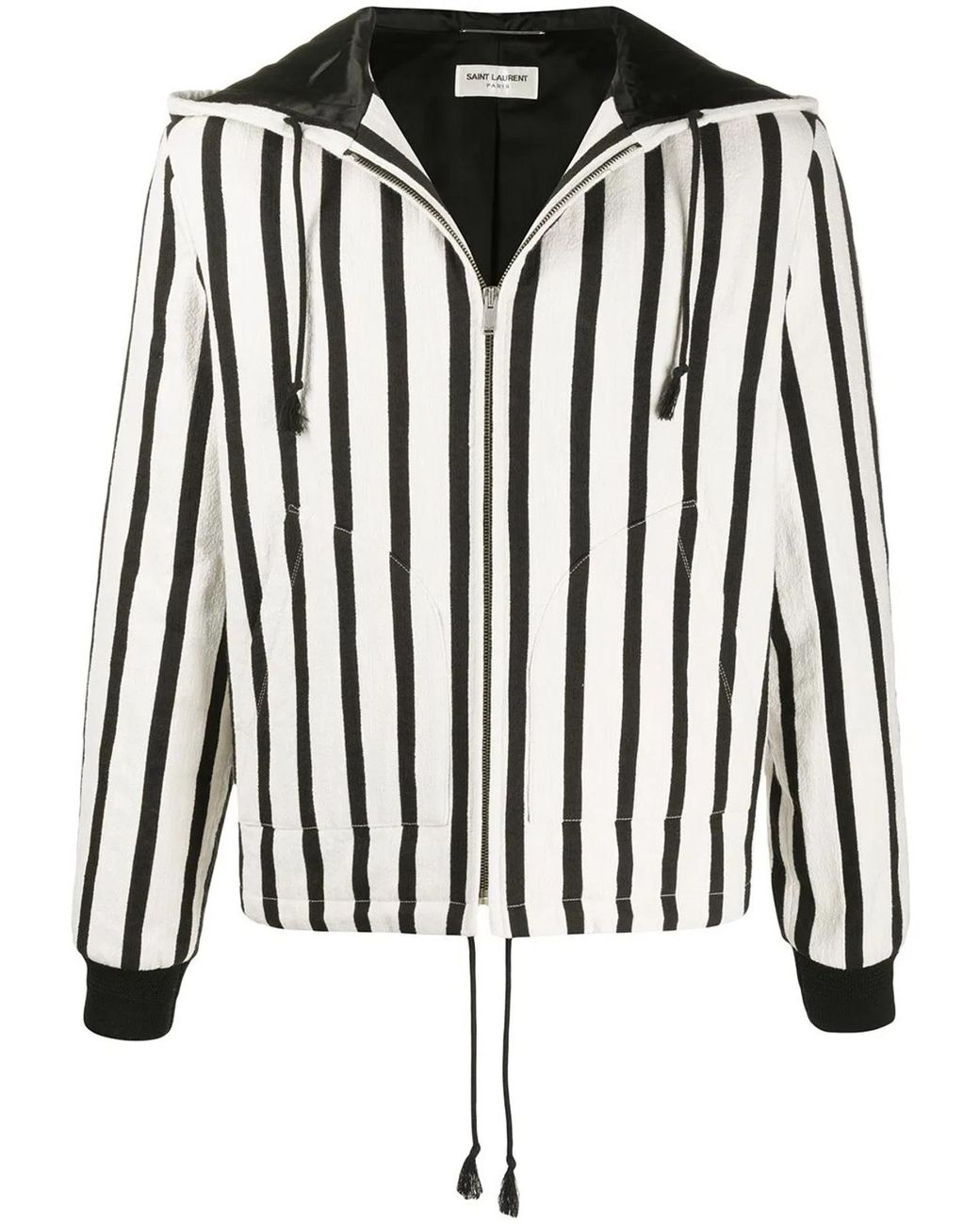 Saint Laurent Black Vertical Stripe Zipped Jacket for men